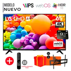 LG - Televisor 65 pulg. Smart Tv 4K UHD Thinq Ai 65UT7300PSA + Control Inteligente MAGIC + Rack Movil