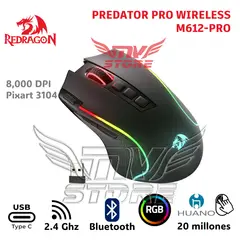 REDRAGON - Mouse Gamer Inalambrico RGB Invader Pro Negro M719