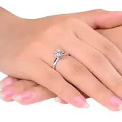 GENERICO - Anillo Compromiso Eternal Passion Bañado PlataS925 San Valentín Geniek