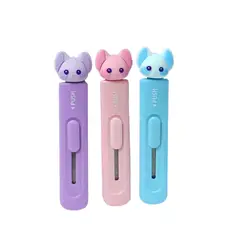 GENERICO - Mini Cutter cortador de papel kawaii - Pack x 3 unidades
