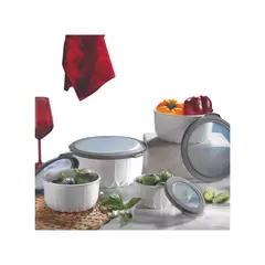 VIP AHMET - Contenedor de almacenamiento color blanco 4 piezas 3L+2L+1L+ 0.50L