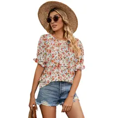 BLWOENS - Polera de manga corta para mujeres - Naranja