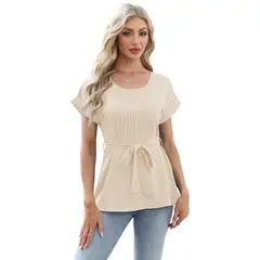 BLWOENS - Polera de manga corta para mujeres - Beige