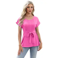 BLWOENS - Polera de manga corta para mujeres - Rosa