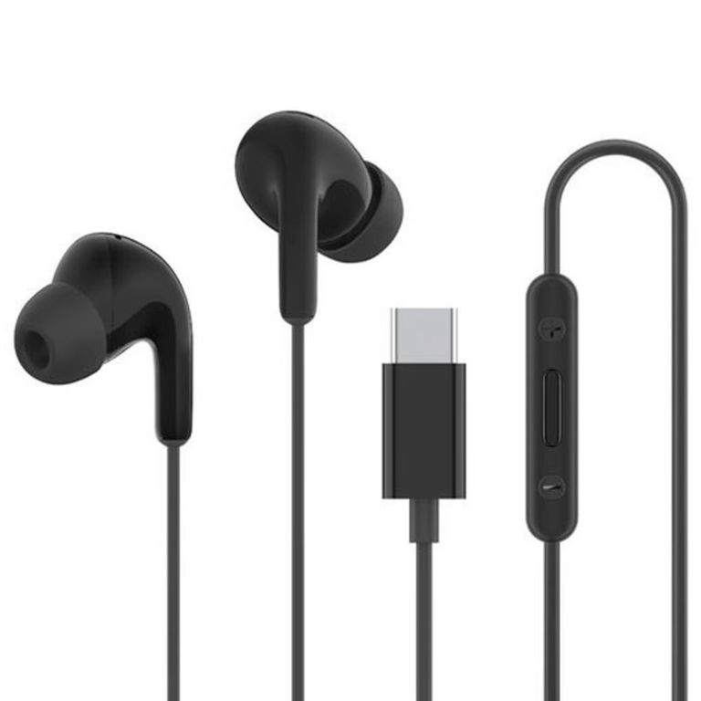 Audiófonos Alámbricos Type-C Negro In-ear tipo C