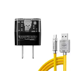 TRANSFORMERS - Combo TF-K05 20W Negro+Cable TF-A03 Amarillo Carga rápida