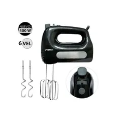 PRIMA - Batidora de Mano 400 Watts 6 Velocidades HM9105E-GSB Negro