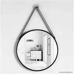 INSPIRA - Espejo Decorativo Circular de Tocador Colgante Negro