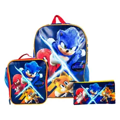 SCOOL - SET KOMBAT MOCHILA + LONCHERA + CARTUCHERA OFICIO TELA SONIC MOVIE