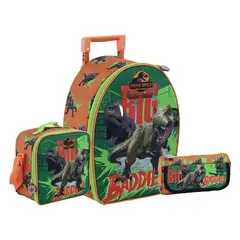SCOOL - SET RANGER MOCHILA + LONCHERA + CARTUCHERA JURASSIC 3D