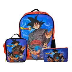 SCOOL - SET KOMBAT MOCHILA + LONCHERA + CARTUCHERA DRAGON BALL