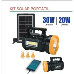 OPALUX - Kit Solar Portatil C LINTERNA 30W