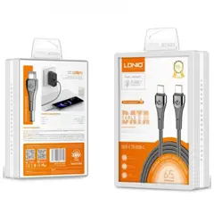 LDNIO - Cable USB LC861C Tipo-C a Tipo-C 65W 1M Nylon
