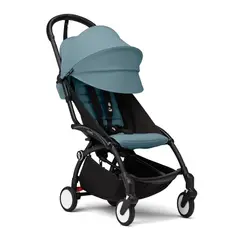 STOKKE - COCHE YOYO³ CHASIS NEGRO TEXTIL AQUA