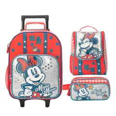 DISNEY - Pack Escolar Maleta Oficio Premium Minnie Mouse Plateado