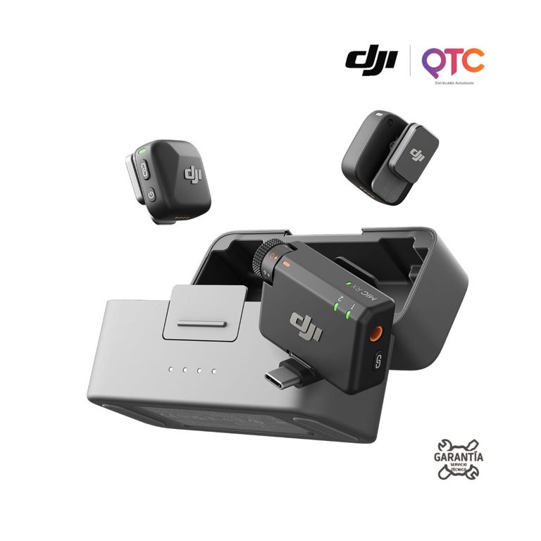 Mic Mini (2 TX + 1 RX + Charging Case) Micrófono Inalámbrico Compacto