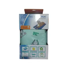 GENERICO - Colchoneta refrigerante Pet Cool Mat XL Diseño Gato Verde