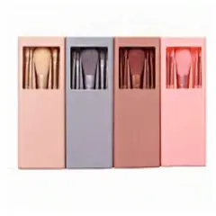 GENERICO - Set de brochas de maquillaje portátiles con caja de espejo 5 pzas