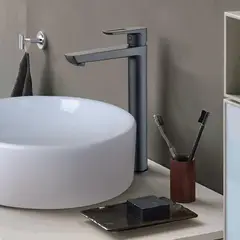 TREBOL - Monomando para Lavatorio en Bronce Cromado Negro