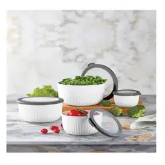 VIP AHMET - Contenedor hermético blanco 4 piezas 3L+2L+1L+ 0.50L