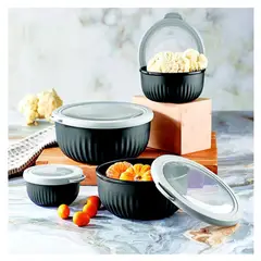 VIP AHMET - Contenedor hermético negro 4 piezas 3L+2L+1L+ 0.50L