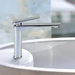 TREBOL - Monomando para Lavatorio en Bronce Cromado Plateado