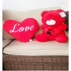 GENERICO - PELUCHE ROJO + CORAZON SAN VALENTIN