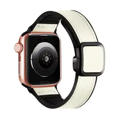 GENERICO - CORREA DE CUERO PARA WATCH 38-40-41 mm y 42 mm serie 10 BLANCO