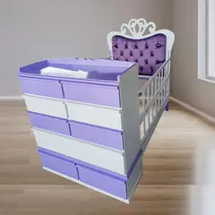 GENERICO - Cama Cuna de Plaza y Media con comoda desmontable