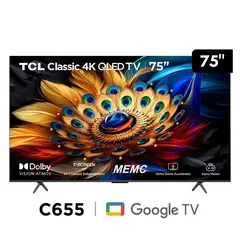 TCL - Televisor QLED 4K Ultra HD 75 75C655 Google TV