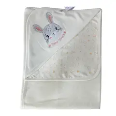 GENERICO - Manta de algodon con jacquard Crema