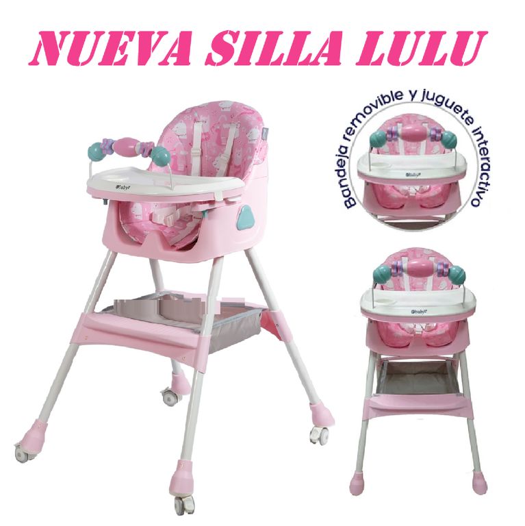 Nueva Silla de Comer Plegable Lulu -Rosado