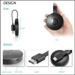 GENERICO - Wecast WiFi Display HDMI Dongle Miracast DLNA AirPlay 1080P