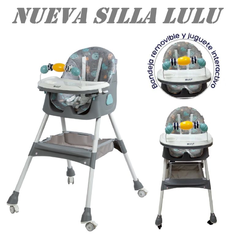Nueva Silla de Comer Plegable Lulu -Gris