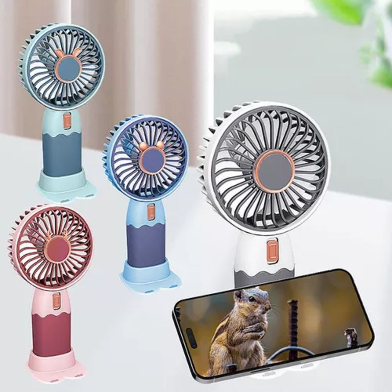 Mini Ventilador Portatil De Mano Recargable Soporte Celular