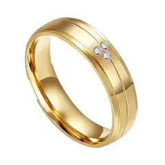 GENIEKA - Anillos de Matrimonio Alianzas Deluxe Bañado Oro 18K Aro