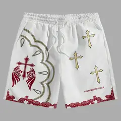 YANSUS - Short Hombre Algodón Blanco Cruz