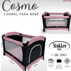 STOKKER BABY - Cuna Corral COSMO ROSADO