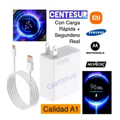 GENERICO - CARGADOR DE CELULAR REDD 120W BLANCO TYPE-C Segundero Carga Real