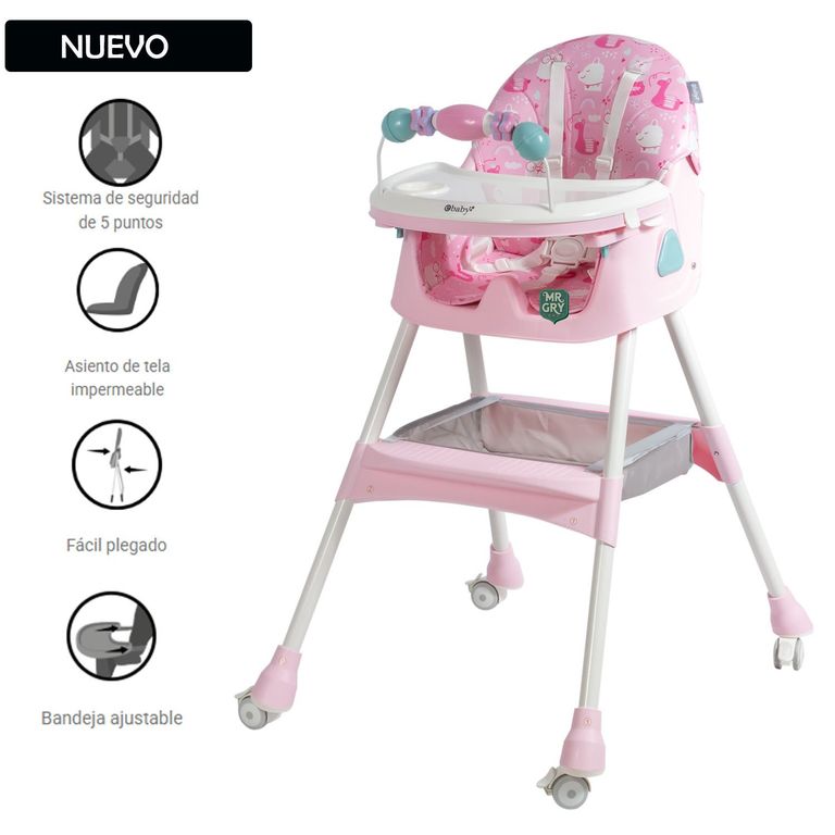 Nueva Silla de Comer Plegable LULU 631-1 Fucsia