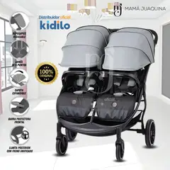 KIDS - Coche Mellicero Kidilo«TWIN STROLLER» Gray