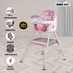 BABY - Silla de Comer «LULU » con juguete Pink
