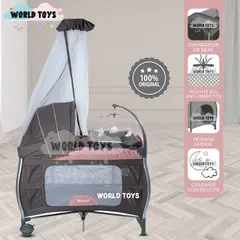 EBABY - Cuna Corral de Lujo «NAPPY» Pink