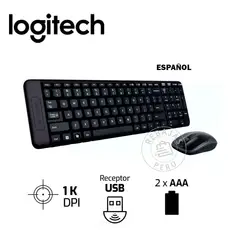 LOGITECH - Combo Teclado y Mouse MK220 Inalámbricos Compactos