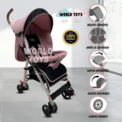 BABY - Coche Bastón de Lujo «PARIS SPORT» Pink
