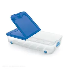 POLINPLAST - Caja Bajo Cama Deluxe 63L con Tapa y Ruedas Deslizantes
