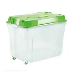 POLINPLAST - Caja Megacaja 164L Lechosa con Tapa y Ruedas Reforzadas