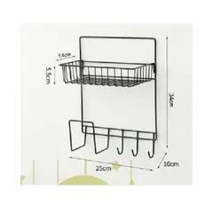 GENERICO - Organizador Colgante de Pared Metálico con Perchero Negro