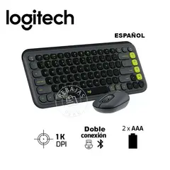 LOGITECH - Teclado Mouse Pop Icon Estilo Comodidad Conexión Inalámbrica