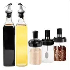 GENERICO - SET CONDIMENTEROS Y ACEITEROS 5 PIEZAS